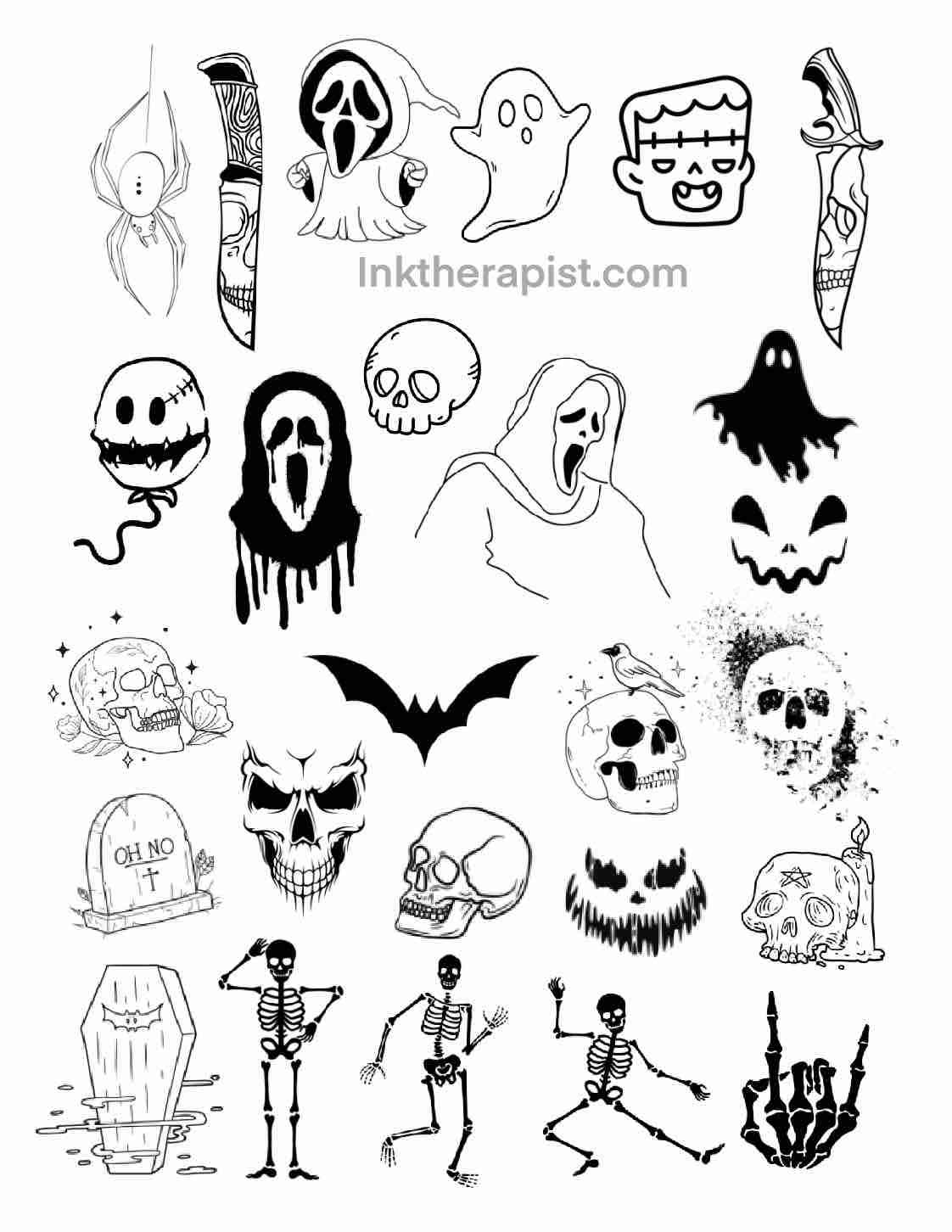 Spooky tattoo ideas-sheet-2-by-Apu-Chicago tattoo artist