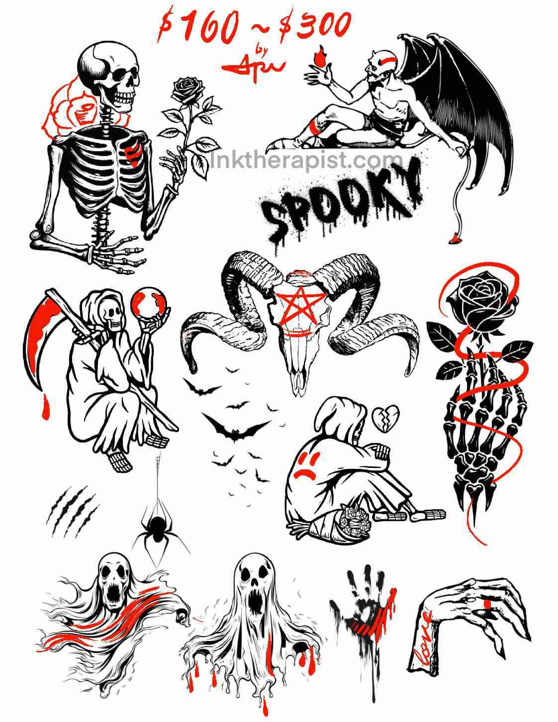 Spooky tattoo ideas-sheet-4-by-Apu-Chicago tattoo artist